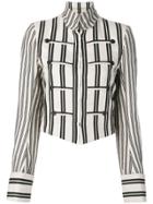 Ann Demeulemeester Striped Print Cropped Jacket - Neutrals