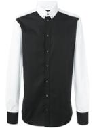 Dolce & Gabbana Contrast Shirt, Men's, Size: 40, Black, Cotton