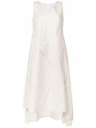 Adeam Striped Poplin Dress - White