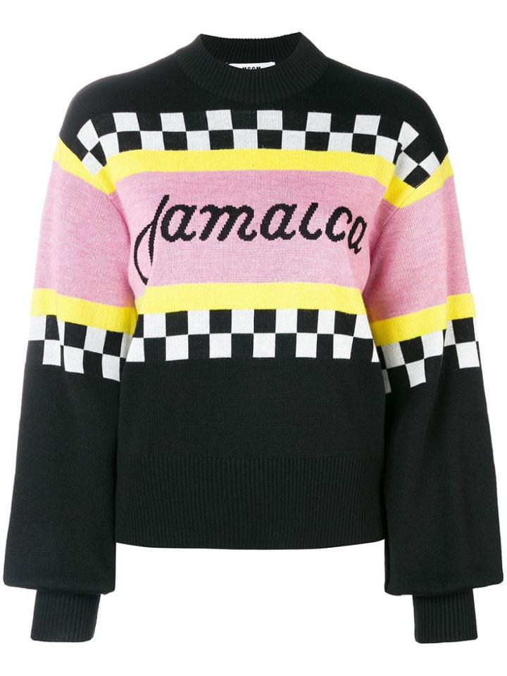 Msgm Jamaica Intarsia Jumper - Black