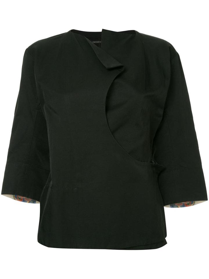 Yohji Yamamoto Vintage Wrapped Front Cutout Jacket - Black