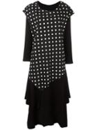 Nocturne #22 Polka Dots Dress, Women's, Black, Cotton/linen/flax