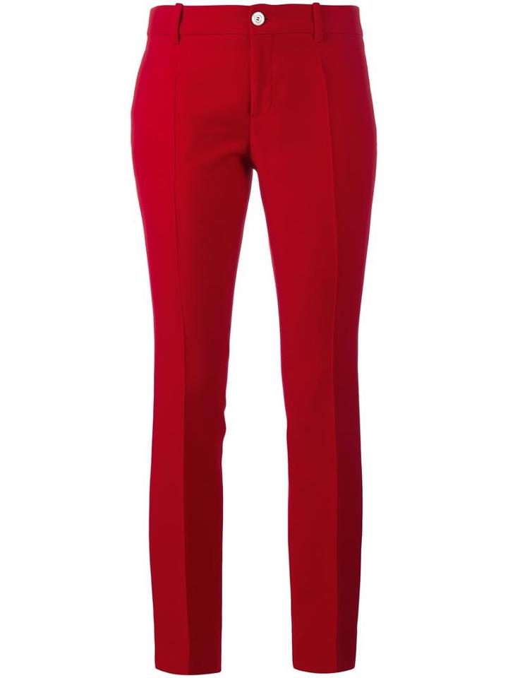 Gucci Bootcut Trousers, Women's, Size: 42, Red, Viscose/polyester/wool/silk