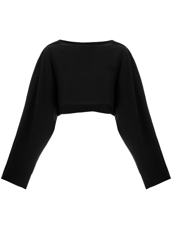 Société Anonyme Cropped Kimono Top - Black