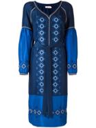 Tory Burch Embroidered Midi Dress - Blue