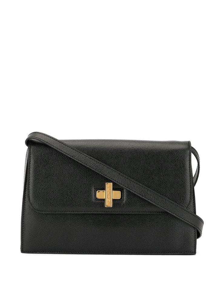 Céline Pre-owned Engraved Logo Shoulder Bag - Black