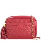 Chanel Pre-owned Chanel Quilted Fringe Chain Shoulder Bag - Red