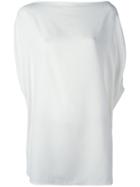 Jil Sander Boat Neck Shift Blouse, Women's, Size: 34, White, Silk/viscose