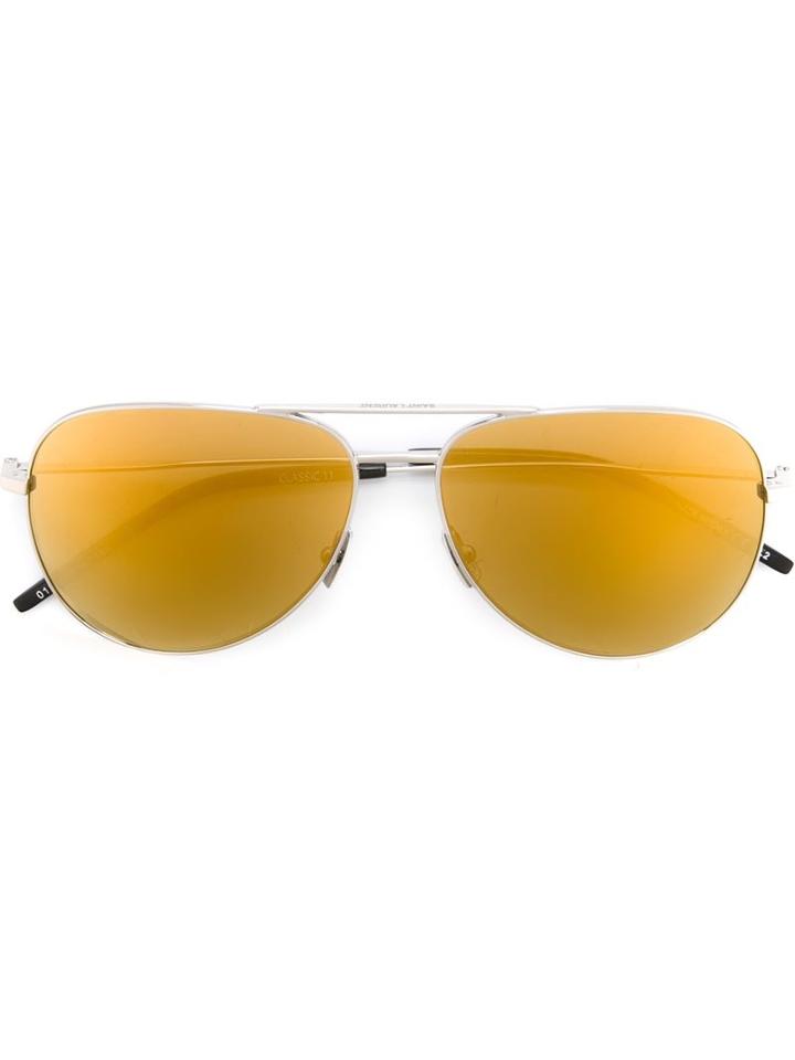 Saint Laurent 'classic 11' Sunglasses, Adult Unisex, Grey, Metal