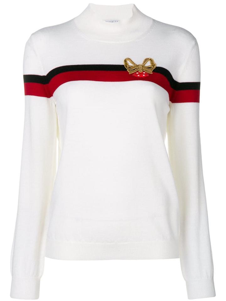 Vivetta Embroidered Colour-block Sweater - White