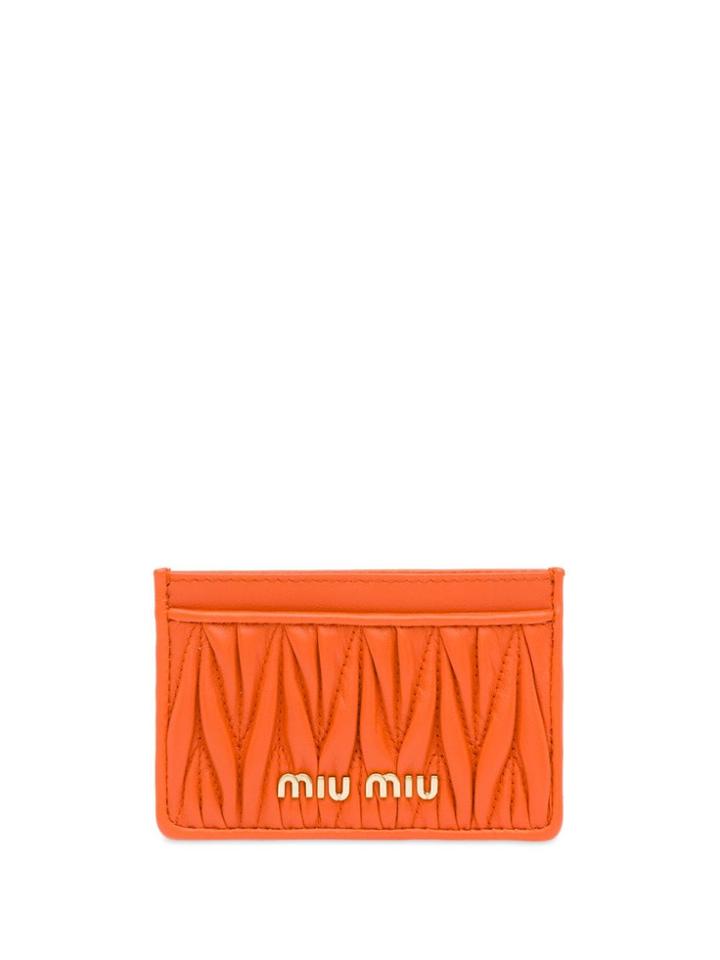 Miu Miu Matelassé Card Holder - Orange