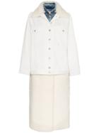 Natasha Zinko Layered Shearling Denim Jacket - White