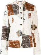 Issey Miyake Pre-owned Abstract Print Jacket - White