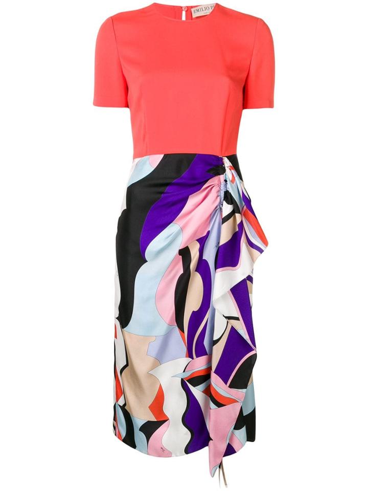 Emilio Pucci Contrast Vallauris Print Dress - Purple
