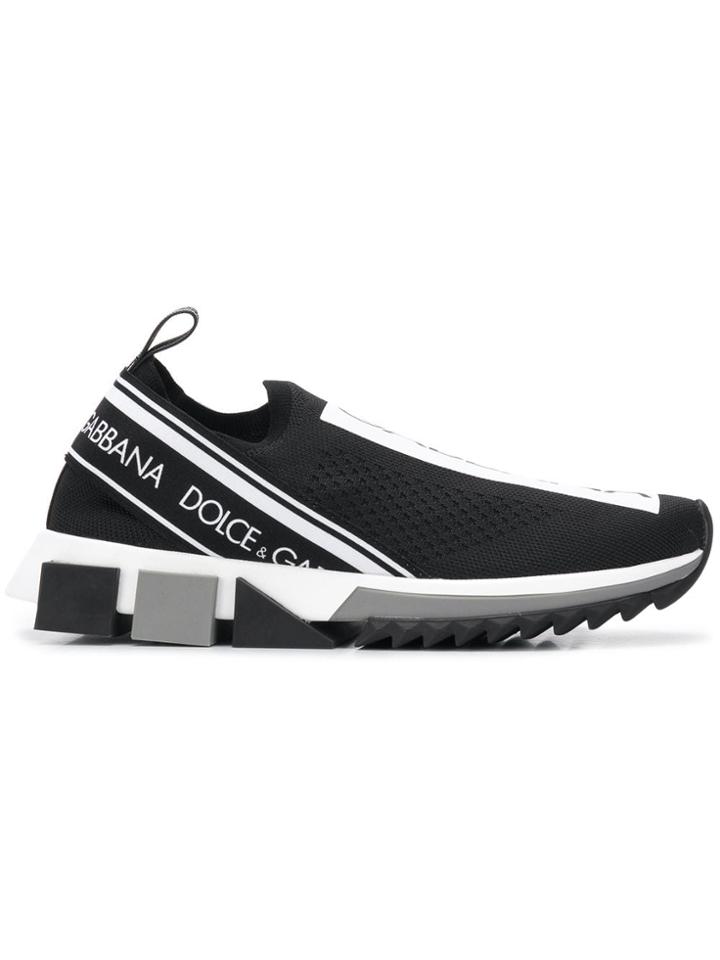 Dolce & Gabbana Logo Sock Sneakers - Black
