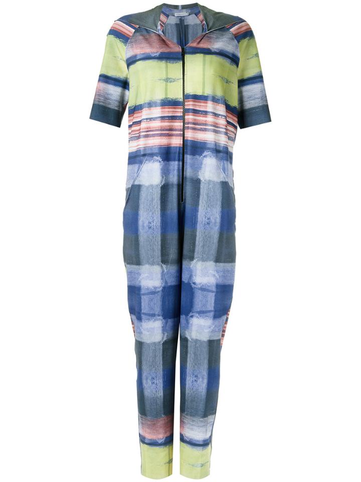 Mara Mac Checked Jumpsuit - Blue