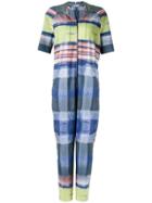 Mara Mac Checked Jumpsuit - Blue