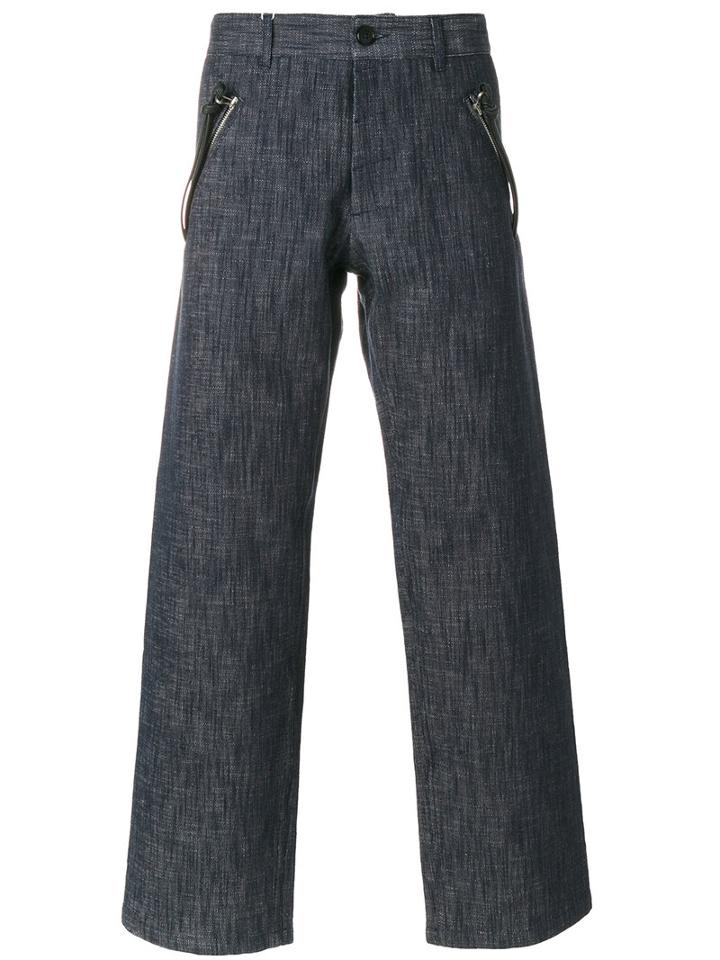 Maison Margiela - Statement Zip Trousers - Men - Cotton/polyester - 50, Blue, Cotton/polyester
