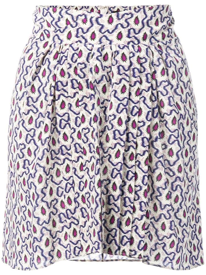 Isabel Marant Mixed Print Pleated Mini Skirt - Neutrals