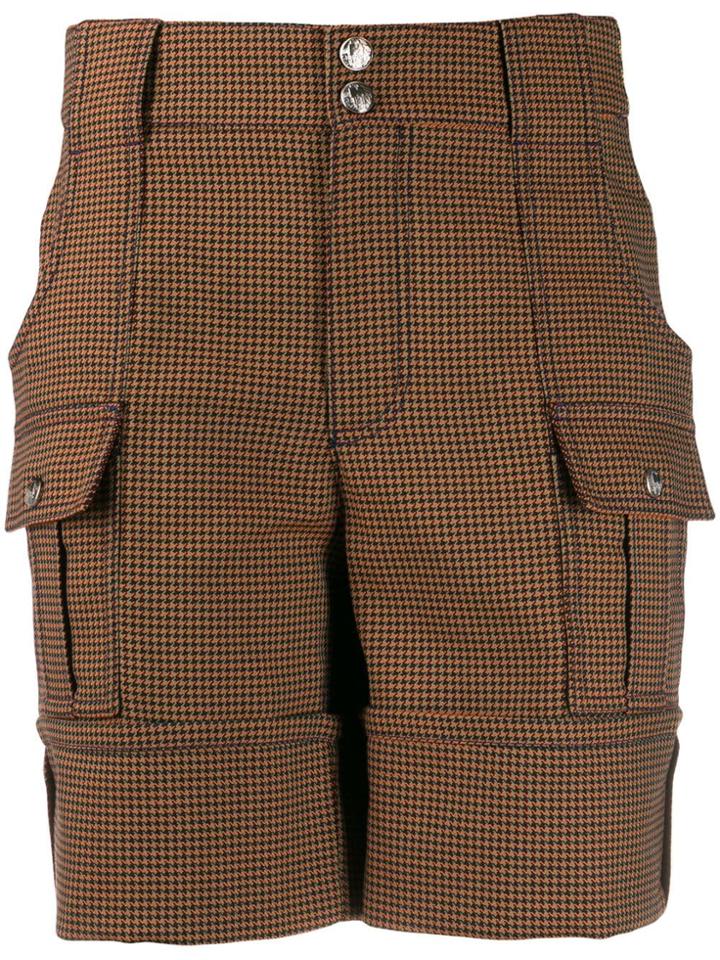 Chloé Houndstooth Shorts - Orange