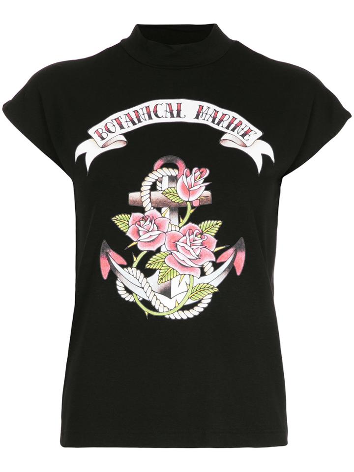 G.v.g.v. Botanical Marine Printed T-shirt - Black