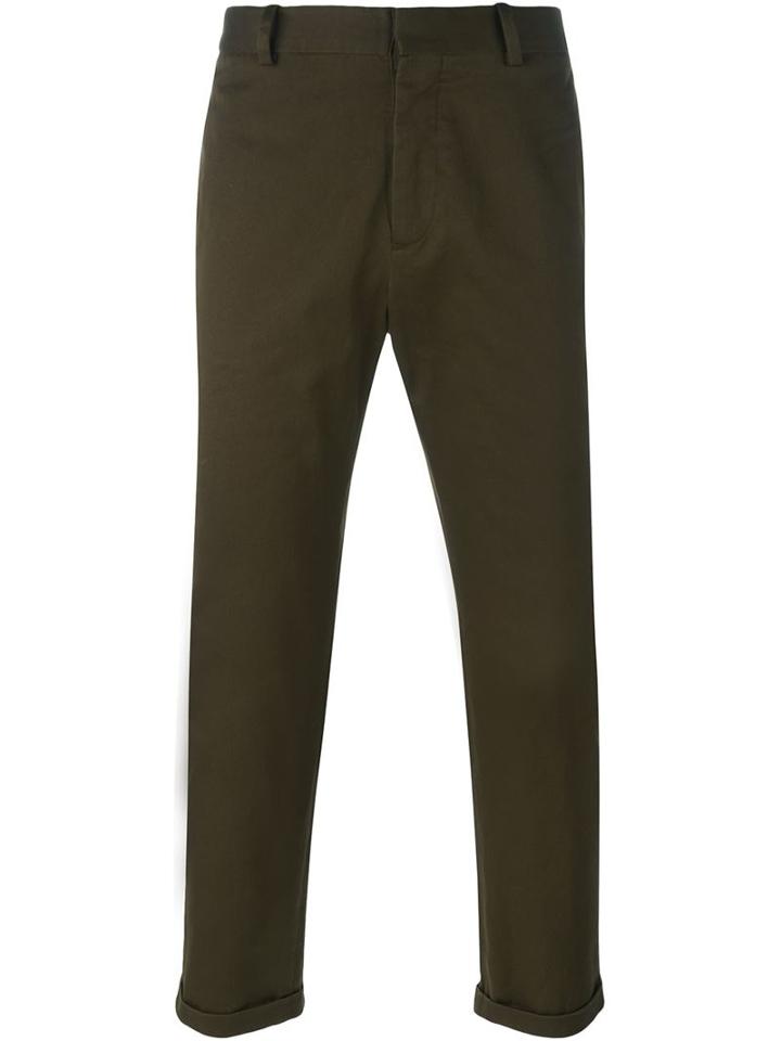 Marni Cropped Trousers, Men's, Size: 46, Green, Cotton/spandex/elastane
