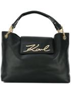 Karl Lagerfeld Signature Soft Shopper Tote - Black