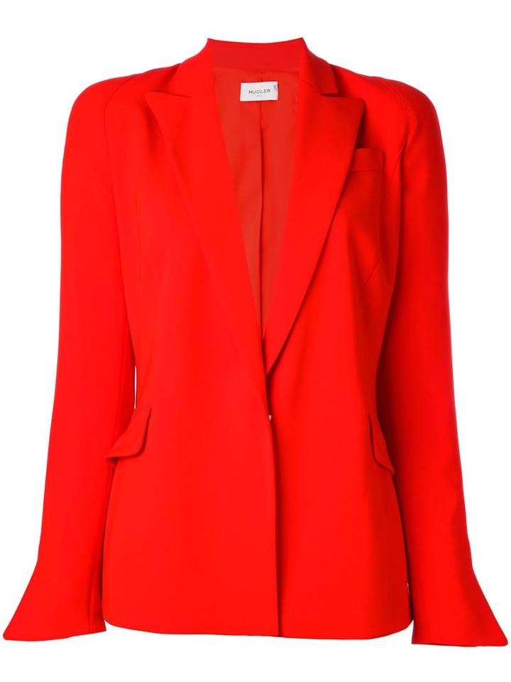 Mugler Classic Blazer, Women's, Size: 40, Red, Acetate/polyester