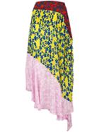 Preen Line Floral Asymmetric Skirt - Multicolour