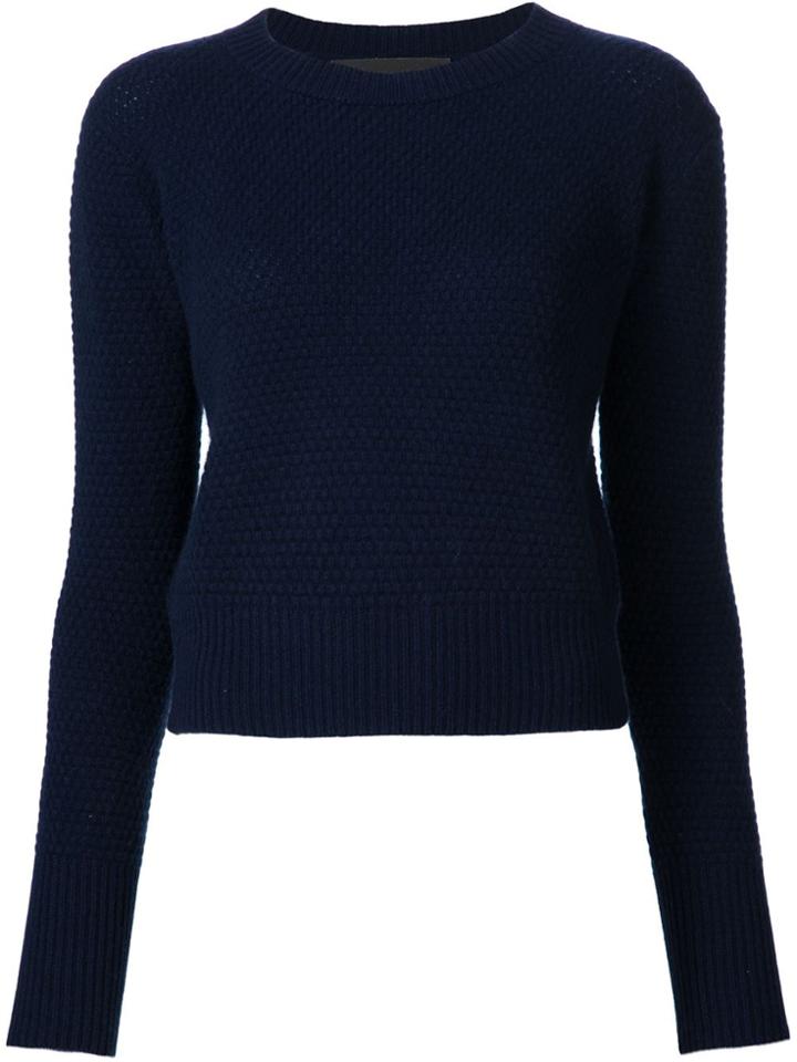 The Elder Statesman Cashmere Cropped Jumper - Blue