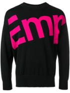 Emporio Armani Knit Large Logo Print Jumper - Black
