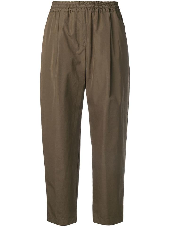 Aspesi Cropped Straight-leg Trousers - Green