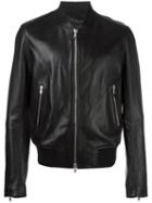 Diesel Gold Zip Up Biker Jacket, Men's, Size: 46, Sheep Skin/shearling/viscose/wool/spandex/elastane