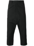 Rick Owens Extreme Cropped Trousers, Men's, Size: 52, Black, Cotton/rubber/cupro