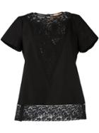 No21 Lace Detail Blouse, Women's, Size: 44, Black, Cotton