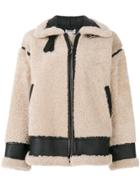 P.a.r.o.s.h. Oversized Shearling Jacket - Nude & Neutrals