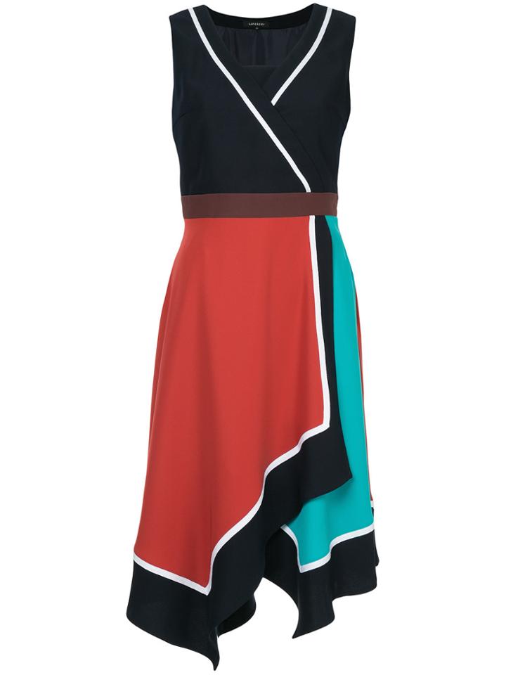 Loveless Colour Block Asymmetric Dress - Blue