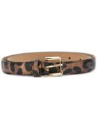 Dolce & Gabbana Gold Buckled Belt, Women's, Size: 85, Black, Cotton/calf Leather/polyester/polyurethane