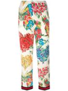 Gucci Corsage Print Pajama Trousers, Women's, Size: 38, Silk/viscose/cotton
