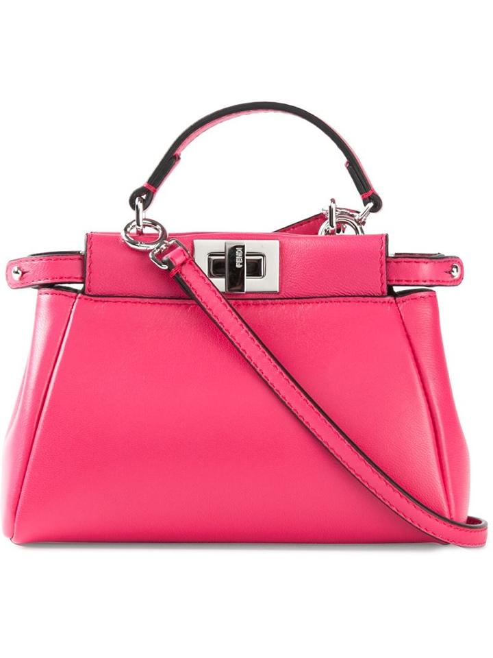 Fendi Micro 'peekaboo' Tote, Women's, Pink/purple