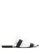 Gloria Coelho Metallic Panels Mules - White