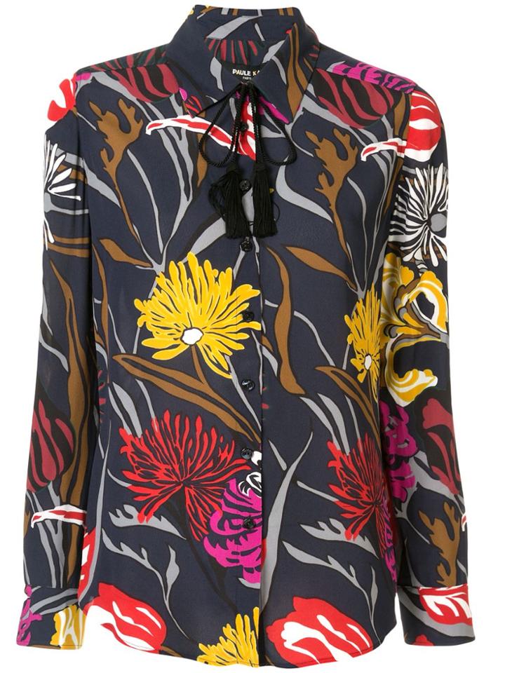 Paule Ka Floral Crêpe Shirt - Blue