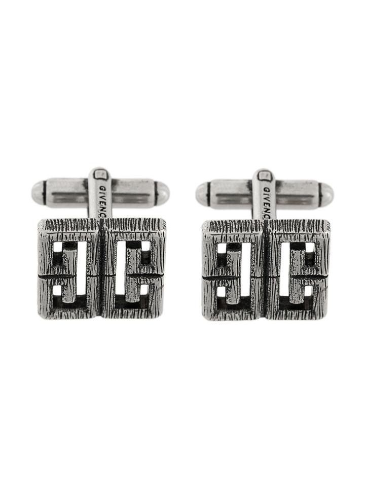 Givenchy Burnished Logo Cufflinks - Metallic
