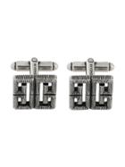 Givenchy Burnished Logo Cufflinks - Metallic