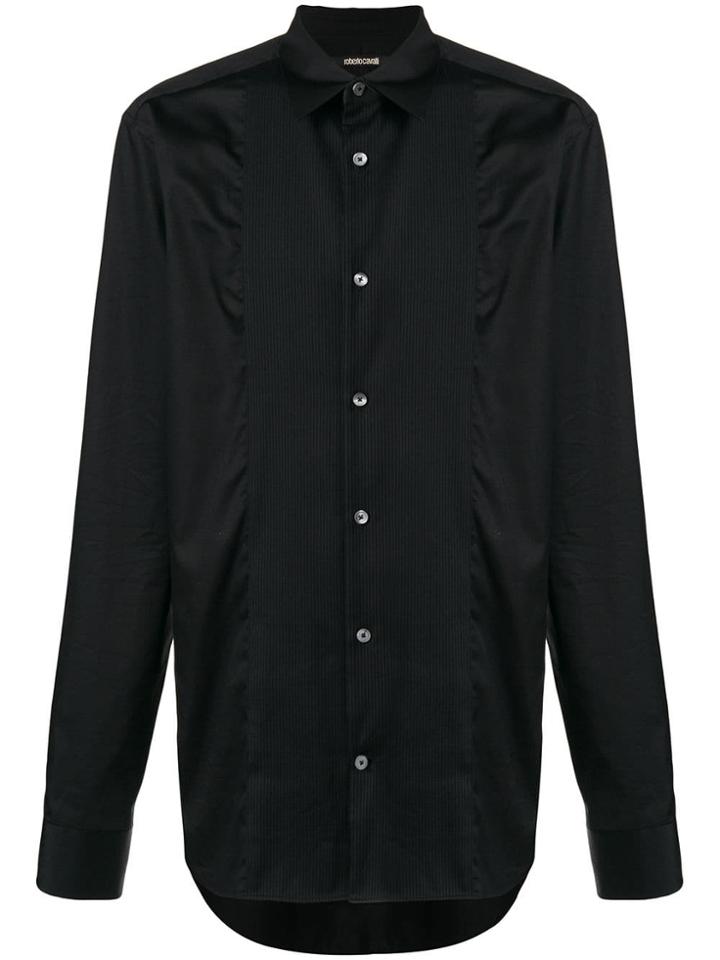 Roberto Cavalli Pleated Front Shirt - Black