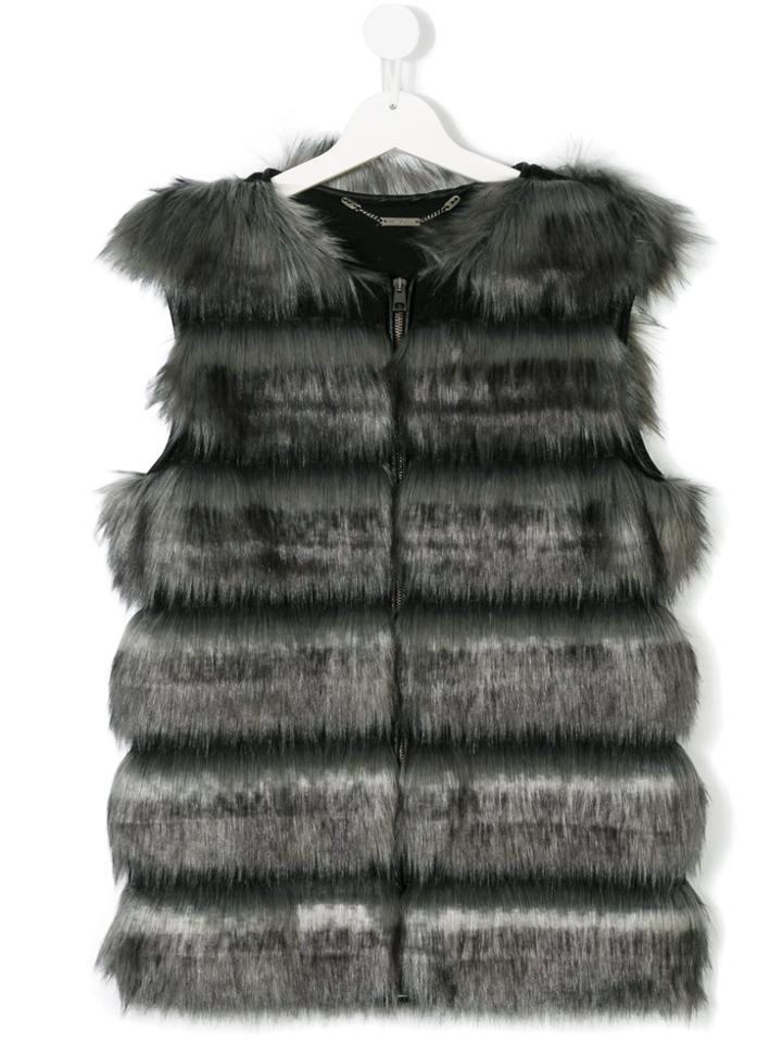 Miss Grant Kids Teen Faux Fur Gilet - Grey