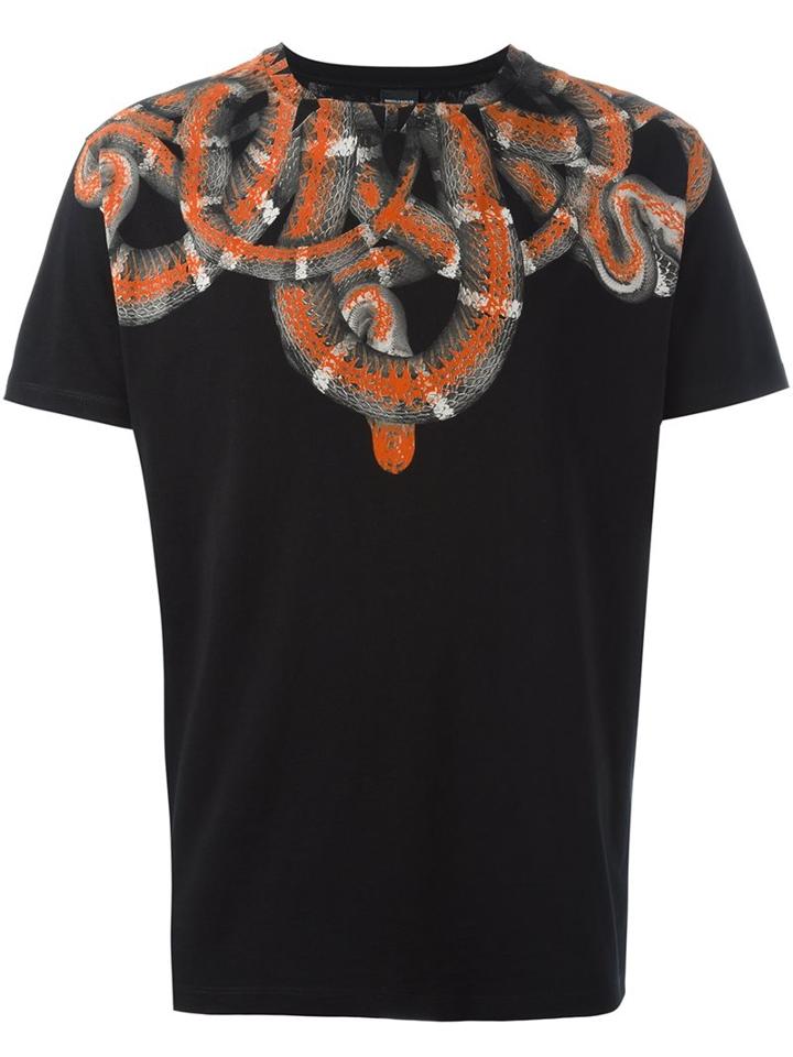 Marcelo Burlon County Of Milan Snake Print T-shirt, Men's, Size: Xl, Black, Cotton