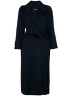 's Max Mara Long Belted Coat - Blue