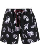Boss Hugo Boss Shell Print Swim Shorts - Grey