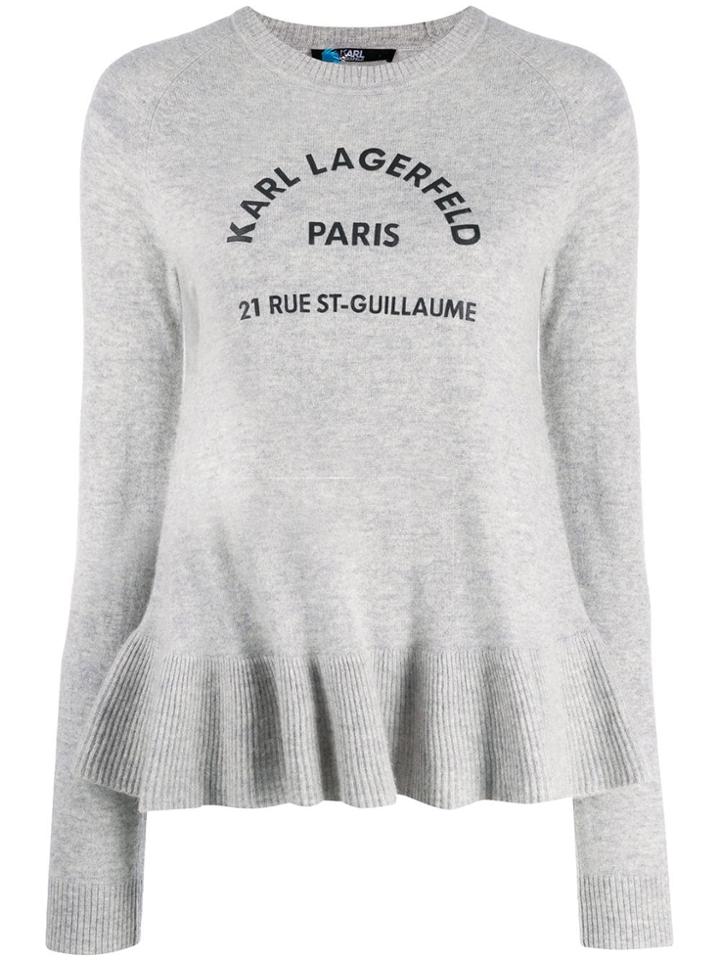Karl Lagerfeld Address Logo Jumper - Grey